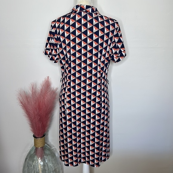 MSK • geometric abstract print shirt dress - Picture 3 of 10